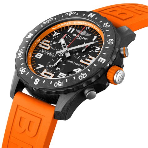 breitling orange face watch.